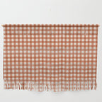 Gingham Plaid Pattern - Brick Red Wall Hanging Gallery Image 1