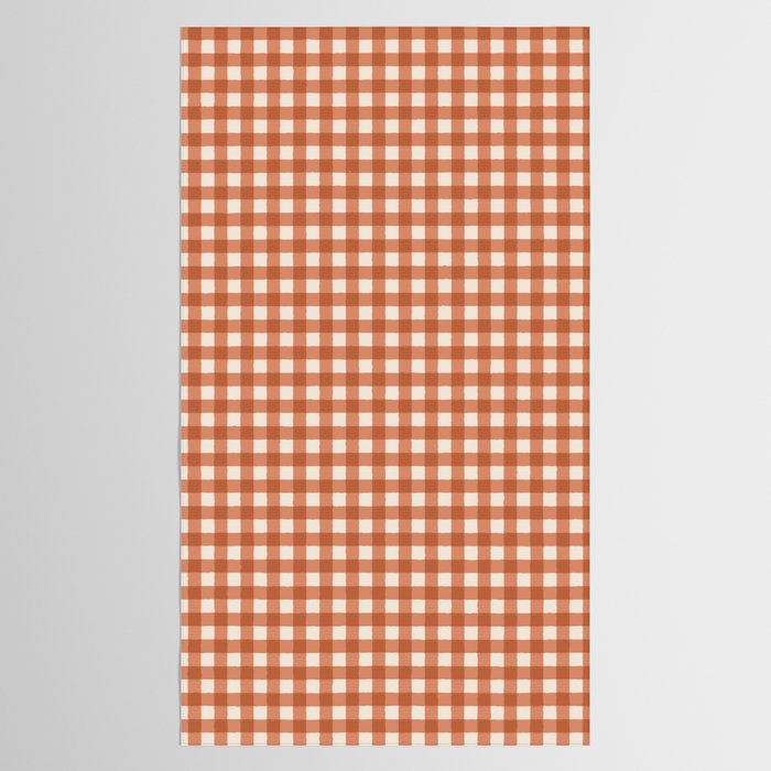 Gingham Plaid Pattern - Brick Red Tablecloth Gallery Image 2