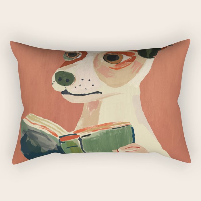 The Bookish Dog Rectangular Pillow Gallery Image 1