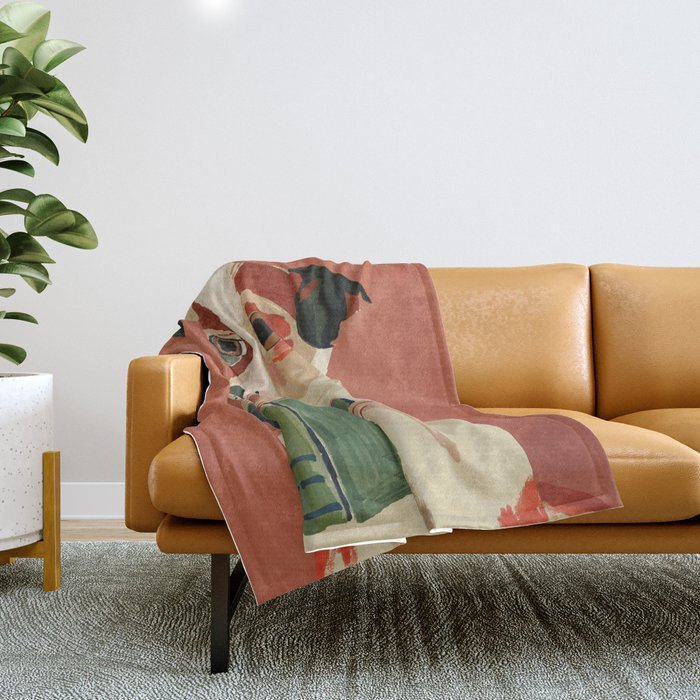 The Bookish Dog Throw Blanket Gallery Image 1