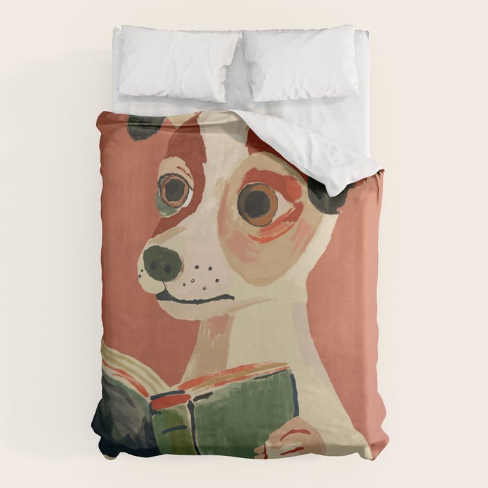 The Bookish Dog Duvet Cover Gallery Image 1