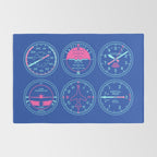 Aircraft Flight Instruments - 6 Pack Blue Rug Gallery Image 2
