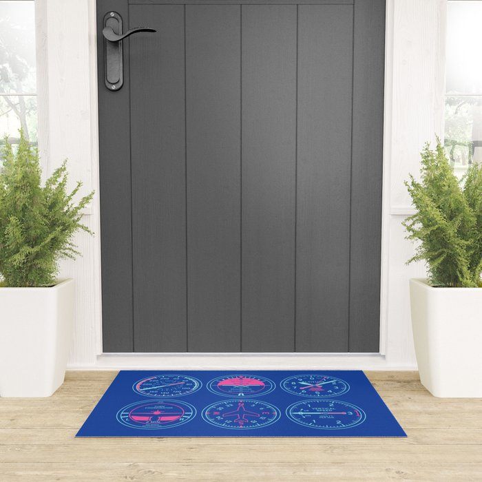 Aircraft Flight Instruments - 6 Pack Blue Welcome Mat Gallery Image 3