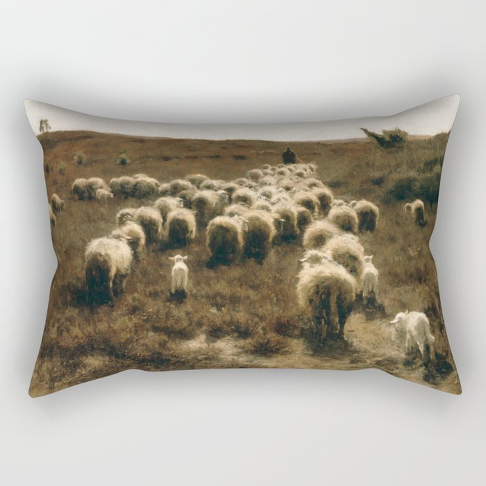 The Return of the Flock, Laren by Anton Mauve Rectangular Pillow Gallery Image 2