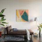 White Streams Through Pastel Shores | Abstract Shapes Design Wood Wall Art Gallery Image 2