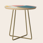 White Streams Through Pastel Shores | Abstract Shapes Design Side Table Gallery Image 1