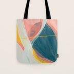 White Streams Through Pastel Shores | Abstract Shapes Design Tote Bag Gallery Image 1