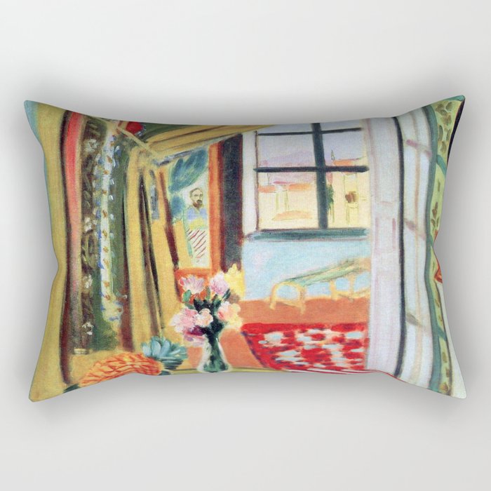 Henri Matisse Interior with a Phonograph Rectangular Pillow Gallery Image 2