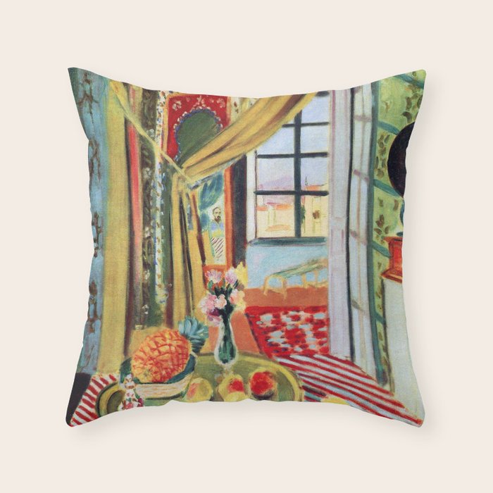 Henri Matisse Interior with a Phonograph Throw Pillow Gallery Image 1