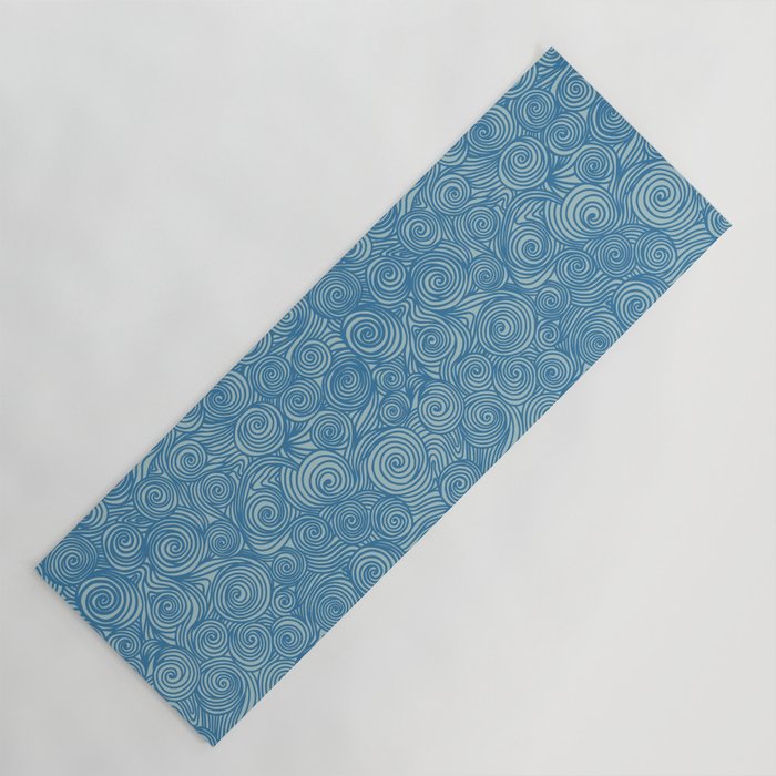 Flowing Blue Spiral Pattern Yoga Mat Gallery Image 1