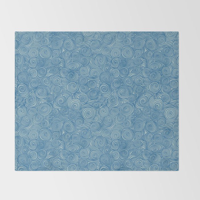 Flowing Blue Spiral Pattern Throw Blanket Gallery Image 2