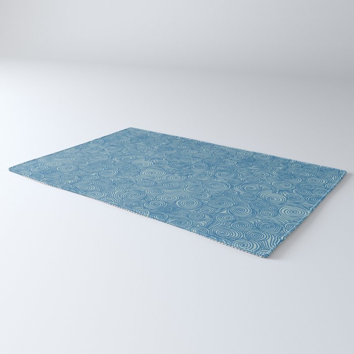 Flowing Blue Spiral Pattern Rug Gallery Image 3