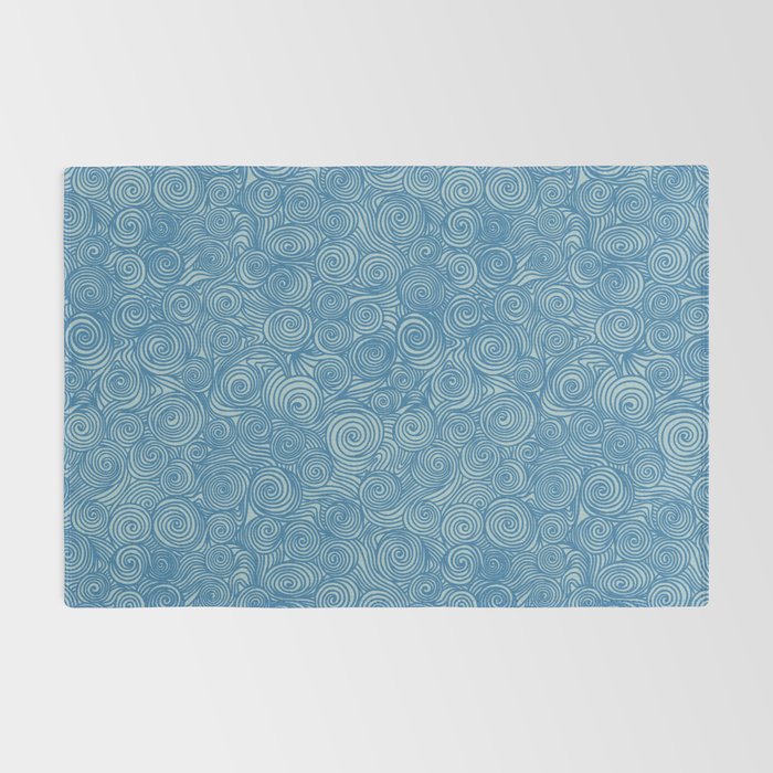 Flowing Blue Spiral Pattern Rug Gallery Image 2