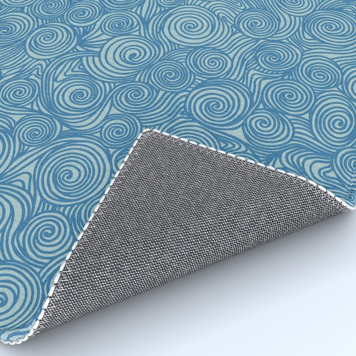 Flowing Blue Spiral Pattern Rug Gallery Image 4