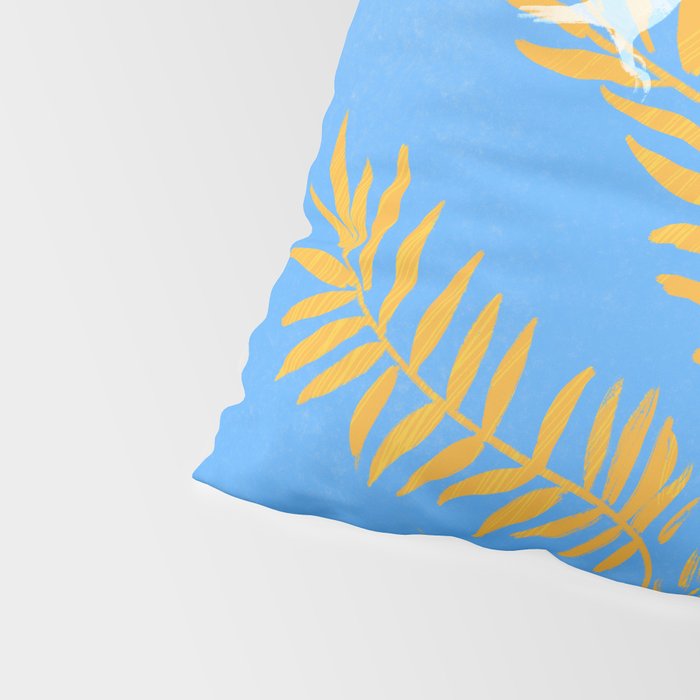 Willow Plants and Birds (blue) Pillow Sham Gallery Image 4