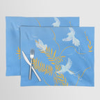 Willow Plants and Birds (blue) Placemat Gallery Image 1