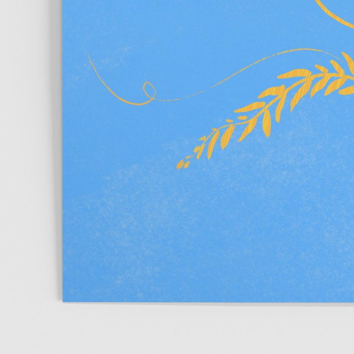 Willow Plants and Birds (blue) Poster Gallery Image 3