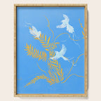 Willow Plants and Birds (blue) Serving Tray Gallery Image 1