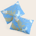 Willow Plants and Birds (blue) Pillow Sham Gallery Image 3