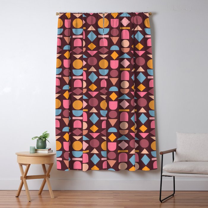 Geo Mod Shapes - Dark Window Curtain Gallery Image 5