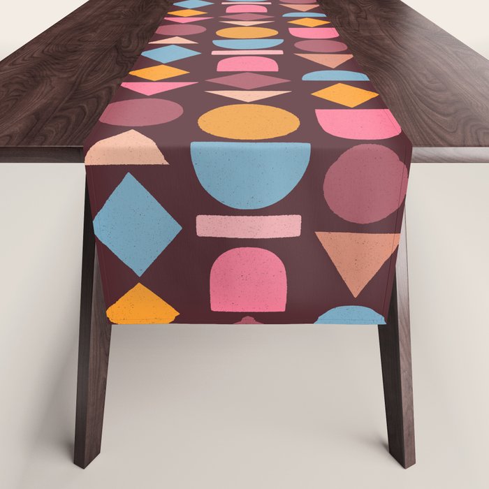 Geo Mod Shapes - Dark Table Runner Gallery Image 1