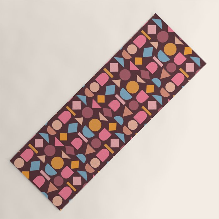 Geo Mod Shapes - Dark Yoga Mat Gallery Image 1