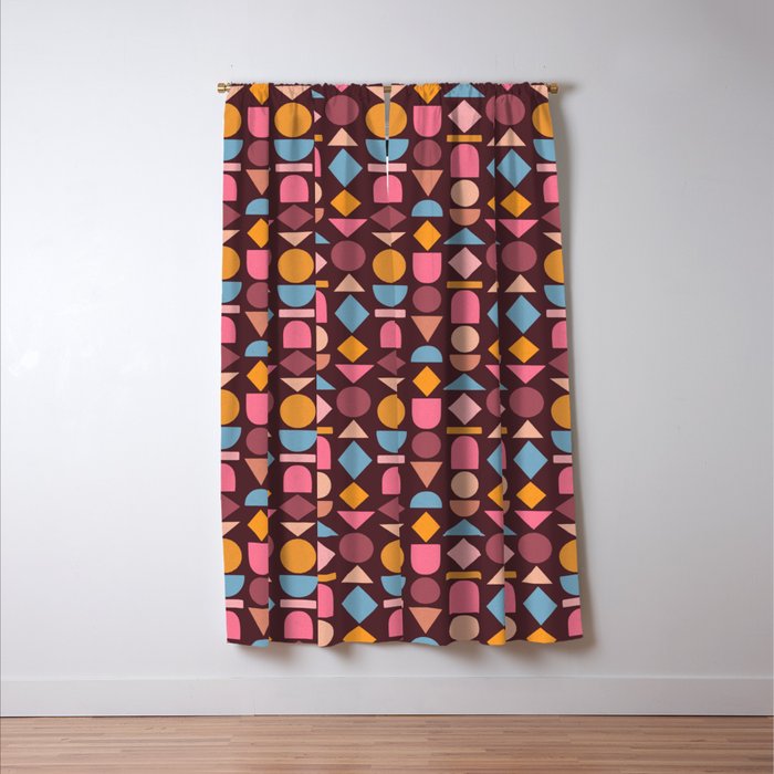 Geo Mod Shapes - Dark Window Curtain Gallery Image 3