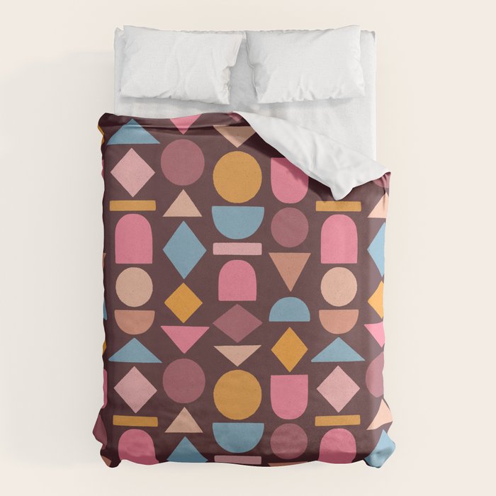Geo Mod Shapes - Dark Duvet Cover Gallery Image 6