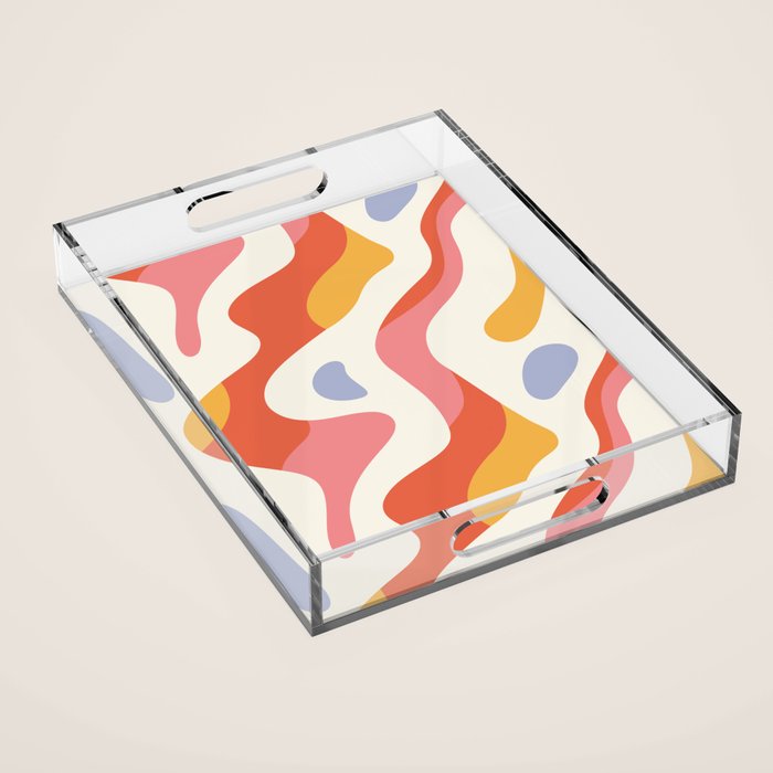 Abstract colorful organic shape art pattern Acrylic Tray Gallery Image 1