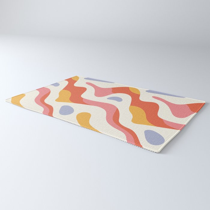 Abstract colorful organic shape art pattern Rug Gallery Image 3