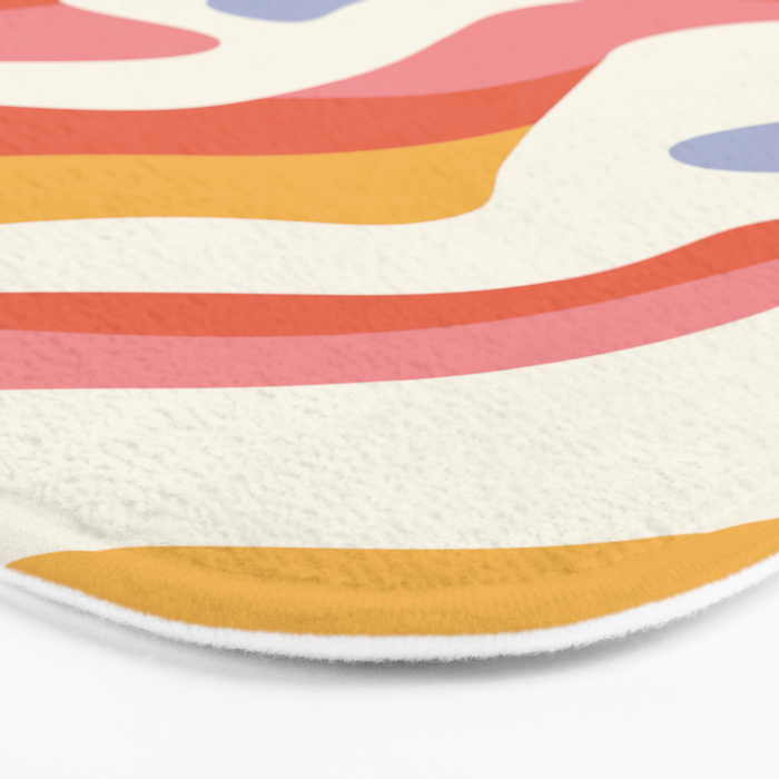 Abstract colorful organic shape art pattern Bath Mat Gallery Image 3
