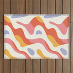 Abstract colorful organic shape art pattern Outdoor Rug Gallery Image 1