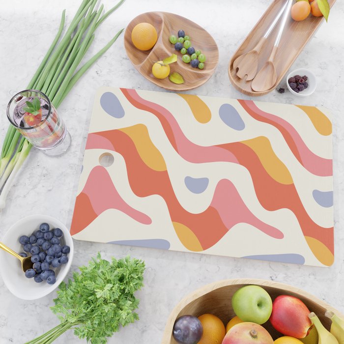 Abstract colorful organic shape art pattern Cutting Board Gallery Image 2