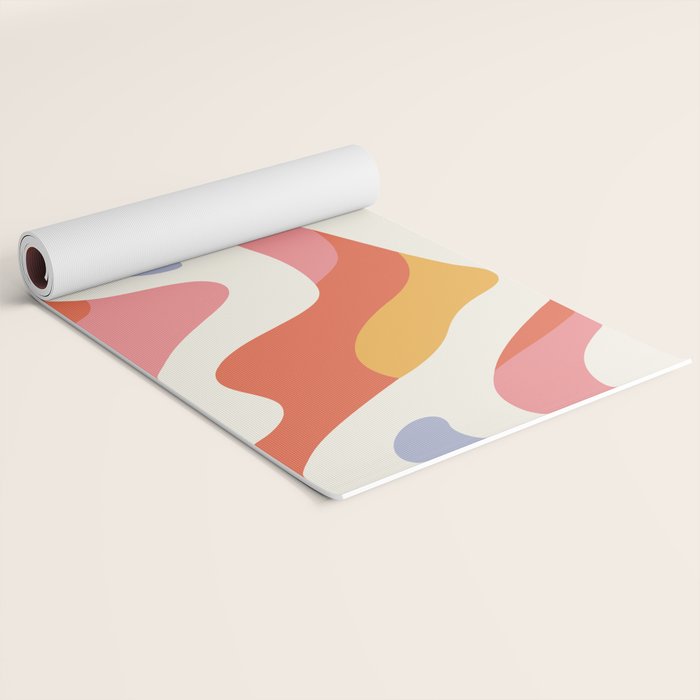 Abstract colorful organic shape art pattern Yoga Mat Gallery Image 2