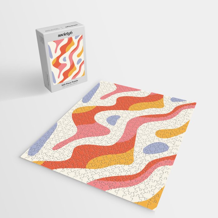 Abstract colorful organic shape art pattern Jigsaw Puzzle Gallery Image 2