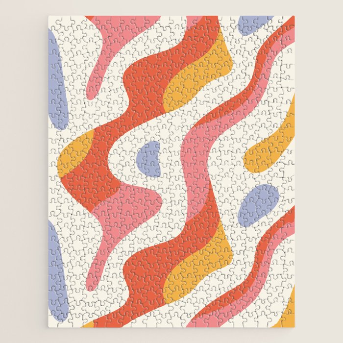 Abstract colorful organic shape art pattern Jigsaw Puzzle Gallery Image 1