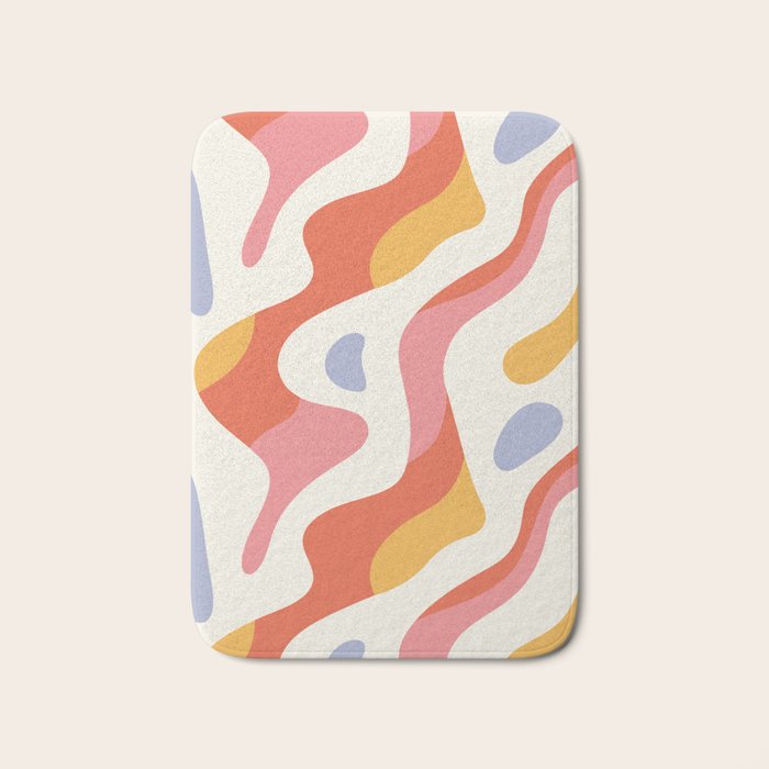Abstract colorful organic shape art pattern Bath Mat Gallery Image 1