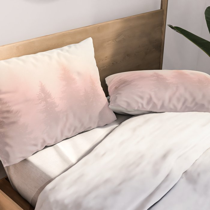 Foggy Forest Adventure - Mountain Woods Wanderlust Pillow Sham Gallery Image 2