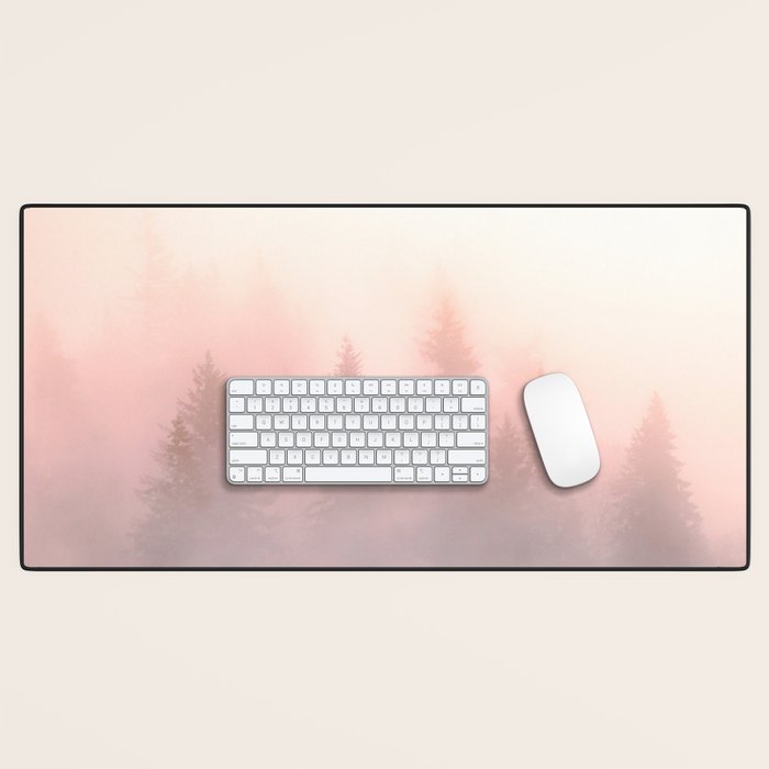 Foggy Forest Adventure - Mountain Woods Wanderlust Desk Mat Gallery Image 1