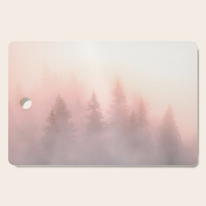 Foggy Forest Adventure - Mountain Woods Wanderlust Cutting Board Gallery Image 1