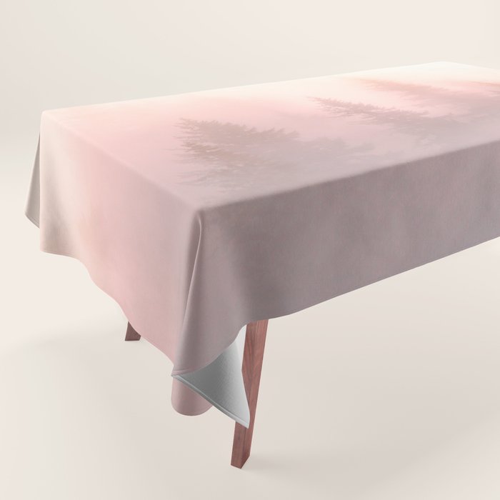 Foggy Forest Adventure - Mountain Woods Wanderlust Tablecloth Gallery Image 1