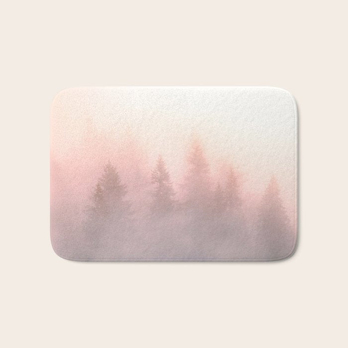 Foggy Forest Adventure - Mountain Woods Wanderlust Bath Mat Gallery Image 1