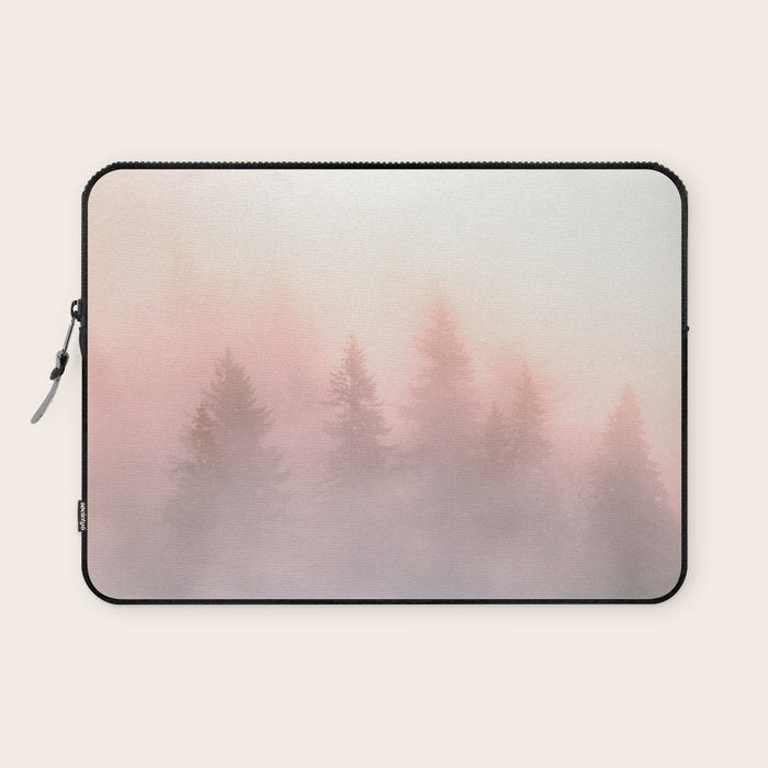 Foggy Forest Adventure - Mountain Woods Wanderlust Laptop Sleeve Gallery Image 1