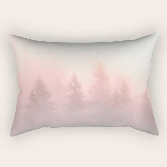 Foggy Forest Adventure - Mountain Woods Wanderlust Rectangular Pillow Gallery Image 2