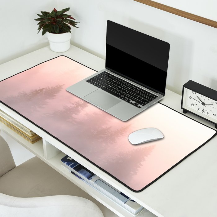 Foggy Forest Adventure - Mountain Woods Wanderlust Desk Mat Gallery Image 2