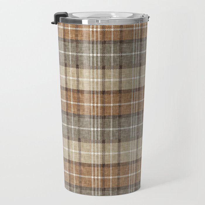 fall plaid - neutral earth tones Travel Mug Gallery Image 3
