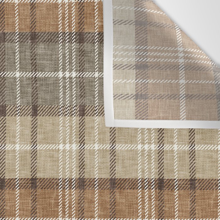 fall plaid - neutral earth tones Wall Tapestry Gallery Image 3