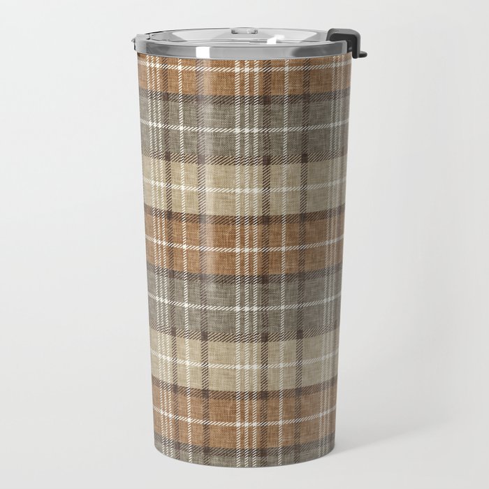 fall plaid - neutral earth tones Travel Mug Gallery Image 2
