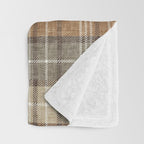 fall plaid - neutral earth tones Throw Blanket Gallery Image 3