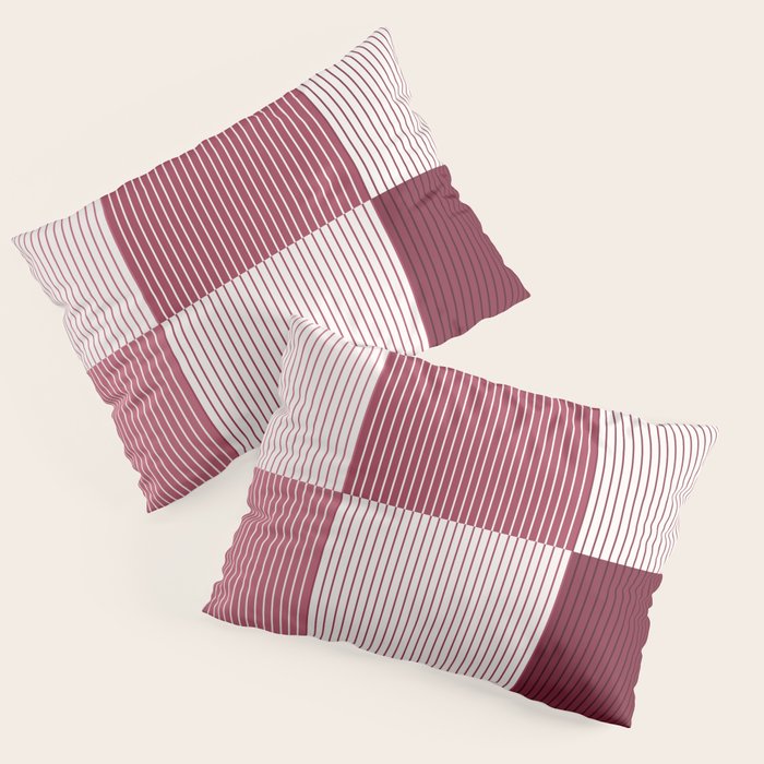 Color Block Line Pattern XVII Pillow Sham Gallery Image 3